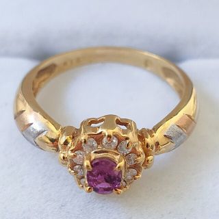 ダイヤモンド×ルビー リング K18YG Pt900 0.14ct 3.8gの通販 by