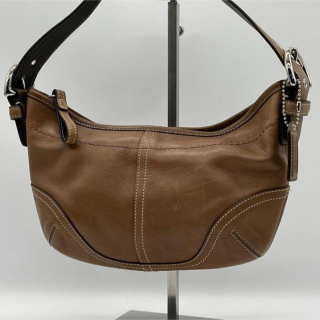 ✨美品✨COACH コーチ オールレザー ハンドバッグ 三日月 ブラウン