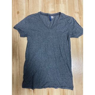 エイチアンドエム(H&M)のH&M Vネック　半袖　グレー　xsサイズ(Tシャツ/カットソー(半袖/袖なし))