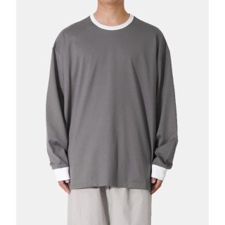 新品□21SS COMOLI ウォッシュドシルクホッケーシャツ 3 グレー-