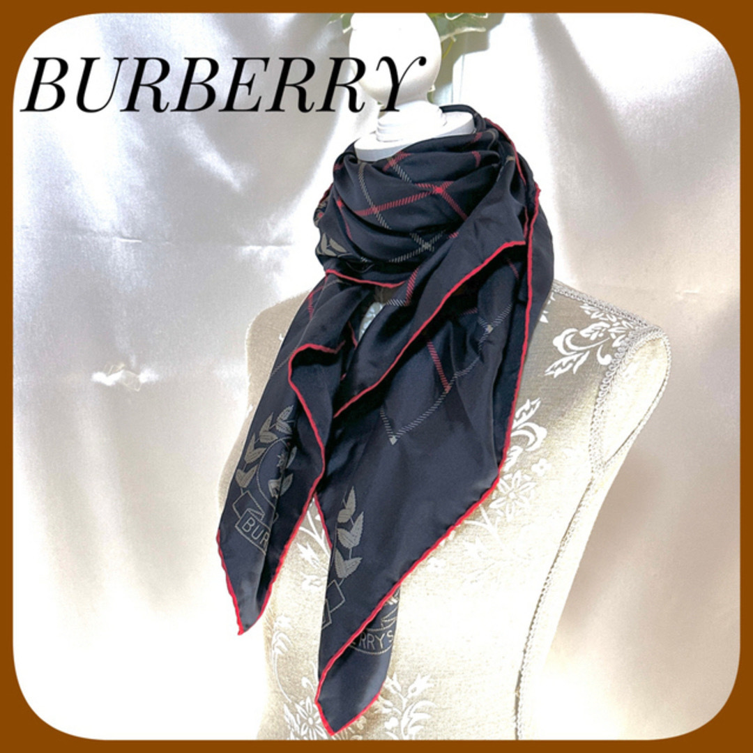 美品】BURBERRY バーバリー スカーフ ストール ノバチェック ロゴ 馬-