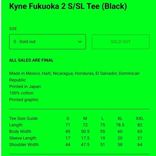 KYNE TシャツKyne Fukuoka 2 S/SL Tee (Black)の通販 by uni's shop ...