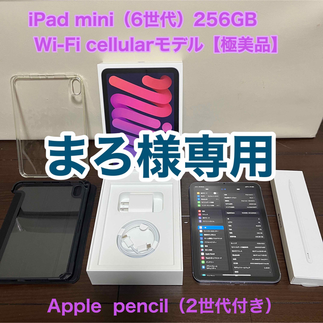 在庫有り お買い得 【極美品】iPad mini 6 256GB Wi-Fiモデル pencil