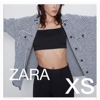 ザラ(ZARA)のZARA(完売品)オーバーサイズツイード フリンジシャツジャケット(その他)