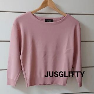 ジャスグリッティー(JUSGLITTY)のJUSGLITTY ピンク 薄手セーター  Mサイズ(ニット/セーター)