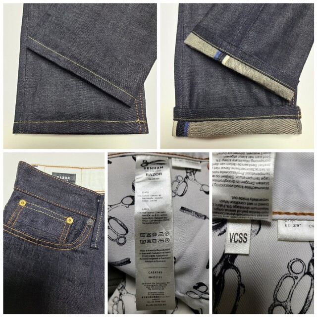 美品】DENHAM デンハム RAZOR VCSS Candiani製 W29 専門店では 7693円