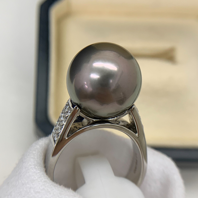Pt900 タサキ　黒蝶真珠　約15.5mm ダイヤモンド　0.40 リングその他リングはこちらです