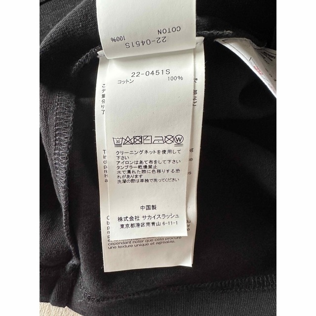 黒2新品 sacai サカイ メンズ ON & ON ロング Tシャツ ブラック