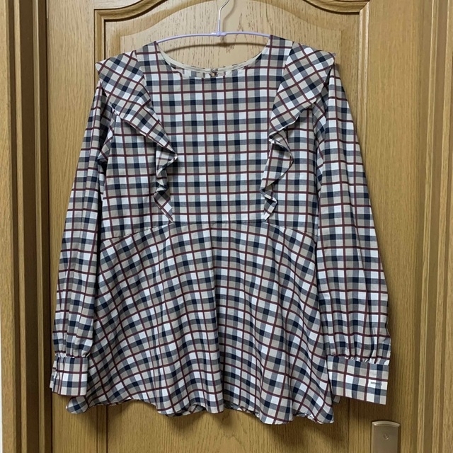 ブルーレーベルクレストブリッジ チェックフリルシャツ 美品 38 【激安