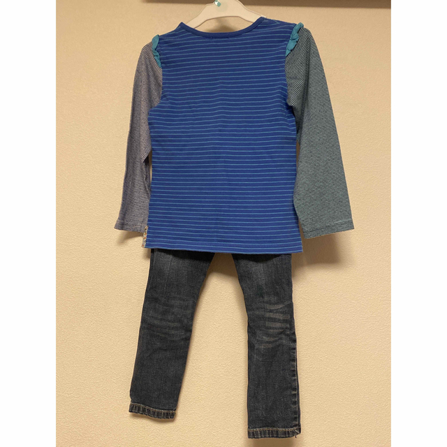 RAG MART(ラグマート)のRAG MARTロンT   西松屋ジーンズ　120 セット キッズ/ベビー/マタニティのキッズ服女の子用(90cm~)(Tシャツ/カットソー)の商品写真