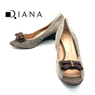 ダイアナ(DIANA)のダイアナ DIANA 24.5cm オープントゥウェッジソールパンプス(ハイヒール/パンプス)