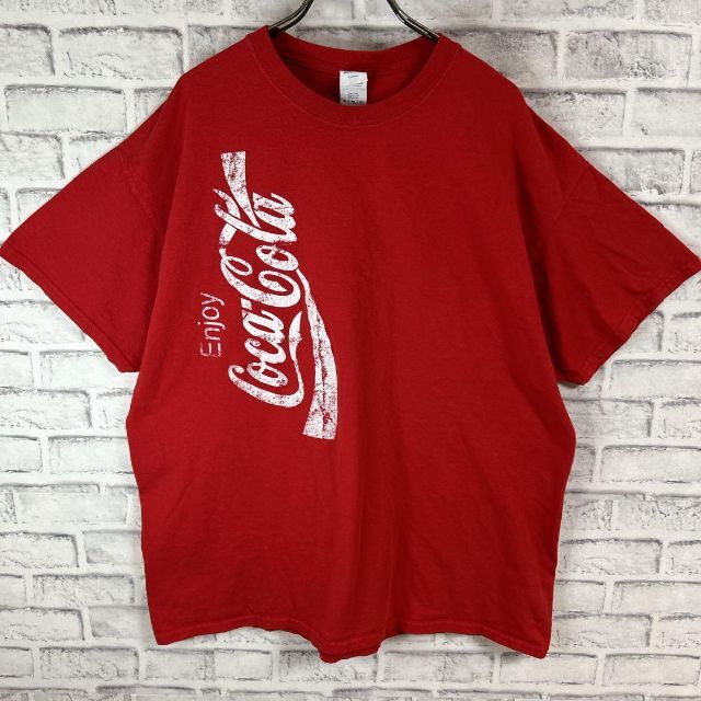 コカ・コーラ(コカコーラ)のCoca Cola コカコーラ 縦ロゴ ジュース 企業 Tシャツ 半袖 輸入品 メンズのトップス(Tシャツ/カットソー(半袖/袖なし))の商品写真