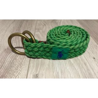 POLO RALPH LAUREN レザートリム コットン ベルト ラルフローレ