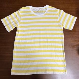 ムジルシリョウヒン(MUJI (無印良品))の黄色　ボーダーTシャツ　150㌢　無印(Tシャツ/カットソー)