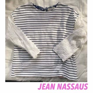 ジーンナッソーズ(jean nassaus)のジーンナッソーズ　袖レース切替ボーダーカットソー(カットソー(長袖/七分))