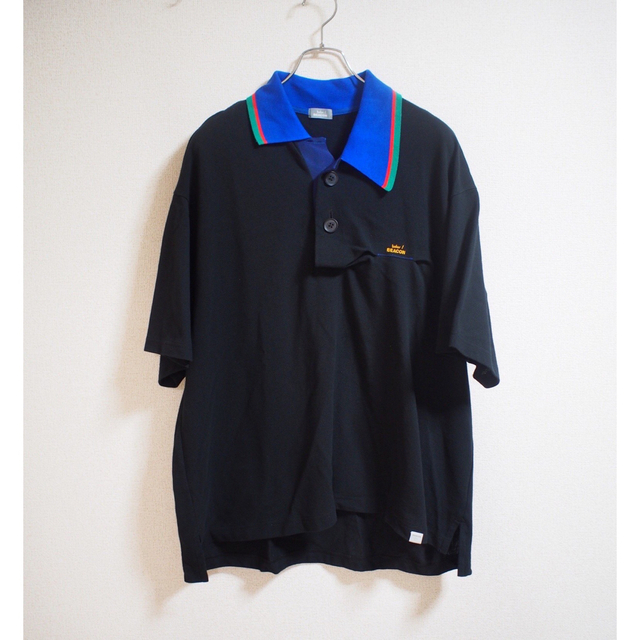 【kolor BEACON】knit-twitching polo Black