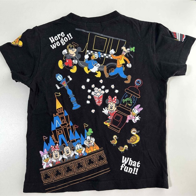 Disney(ディズニー)の美品　キッズ　ディズニーランド　黒　半袖Tシャツ 100 キッズ/ベビー/マタニティのキッズ服男の子用(90cm~)(Tシャツ/カットソー)の商品写真