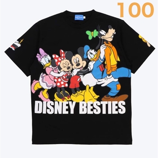 ディズニー(Disney)の美品　キッズ　ディズニーランド　黒　半袖Tシャツ 100(Tシャツ/カットソー)