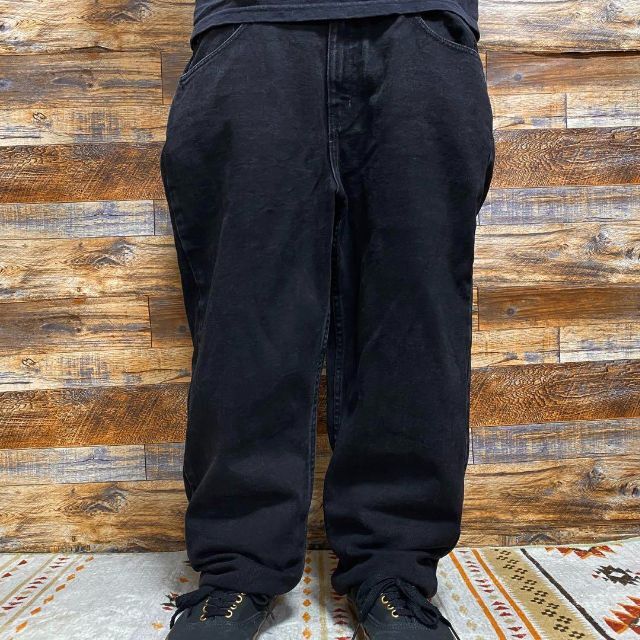 ART VINTAGE(アートヴィンテージ)のポロジーンズラルフローレンw32ブラックデニムジーパン黒古着極太オーバーサイズ レディースのパンツ(デニム/ジーンズ)の商品写真