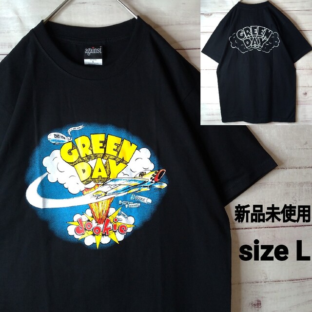 《新品未使用》グリーンデイ 両面デザイン バンドTシャツ against 黒 メンズのトップス(Tシャツ/カットソー(半袖/袖なし))の商品写真