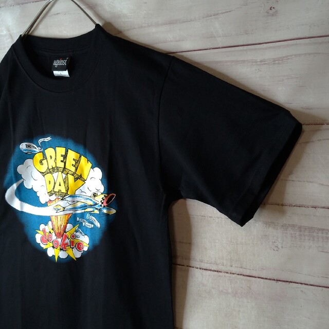 《新品未使用》グリーンデイ 両面デザイン バンドTシャツ against 黒 メンズのトップス(Tシャツ/カットソー(半袖/袖なし))の商品写真