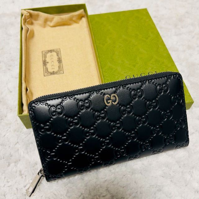 Gucci - 【新品】GUCCI グッチ シグネチャー レザー ジップアラウンド