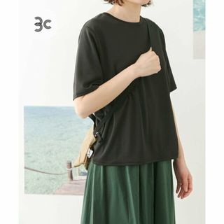 アーバンリサーチドアーズ(URBAN RESEARCH DOORS)の【BLACK】add fabrics コンパクトTシャツ(カットソー(長袖/七分))