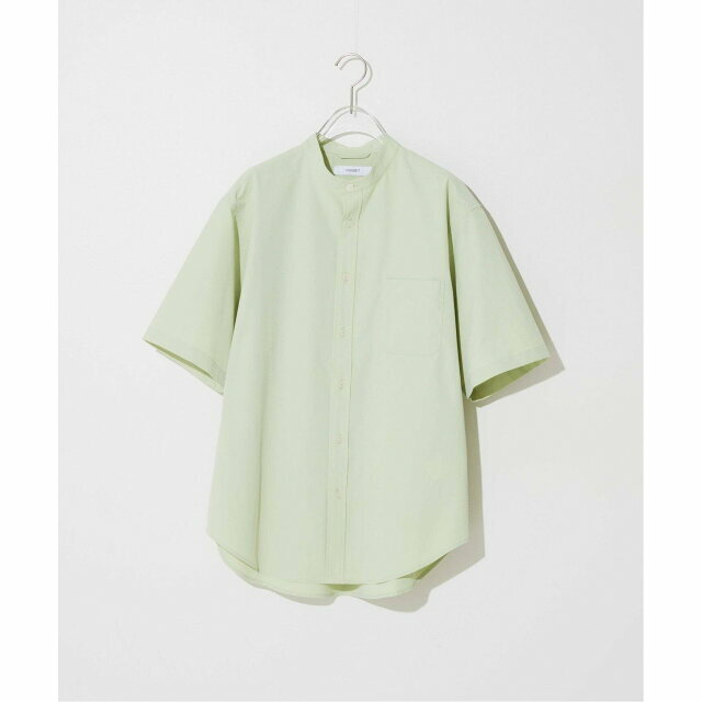 【グリーン】REGULAR バンドカラー半袖シャツ