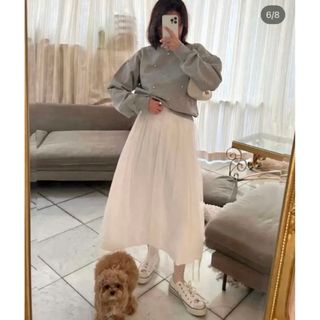 エピヌ(épine)のエピヌ epine dot tulle long skirt ホワイト(ロングスカート)