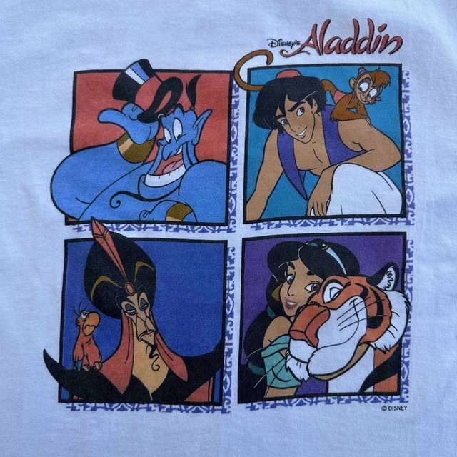 オフクーポン付 【美品】90s Disney アラジン world on ice tシャツ