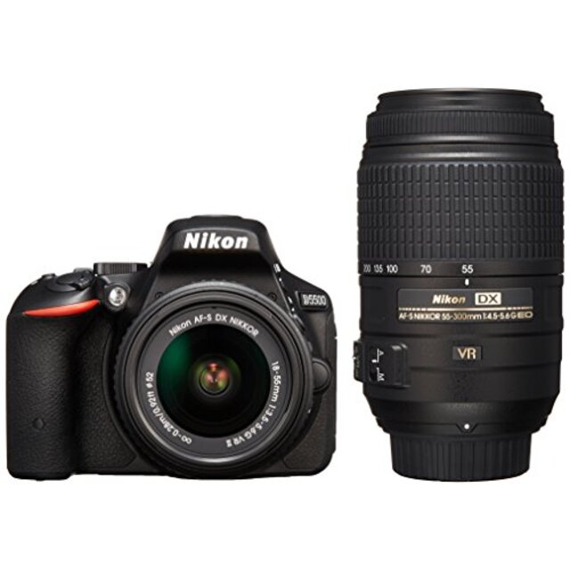 Nikon デジタル一眼レフカメラ D5500 ダブルズームキット ブラック  2416万画素 3.2型液晶 タッチパネルD5500WZBK qqffhab