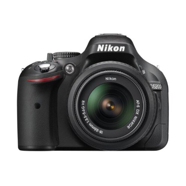 【中古】Nikon デジタル一眼レフカメラ D5200 レンズキット AF-S DX NIKKOR 18-55mm f/3.5-5.6G VR付属 ブラック D5200LKBK i8my1cf