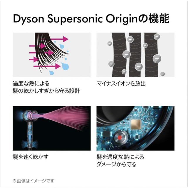 Dyson(ダイソン)の未開封　ダイソンヘアドライヤー　Dyson ブラック／ニッケル  スマホ/家電/カメラの美容/健康(ドライヤー)の商品写真