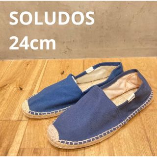 SOLUDOS - 新品送料込み　ソルドス　サンダル　スリッポン　ネイビー　24cm