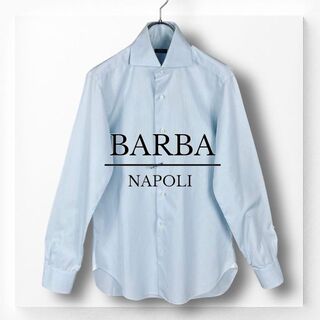 バルバ(BARBA)の【バルバ】BARBA シャツ ブルー M コットン ワイドカラー イタリア製(シャツ)
