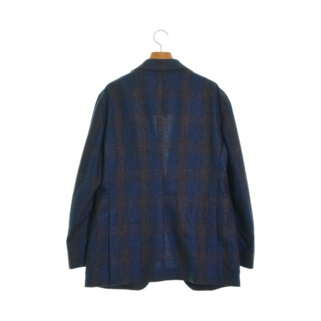 TAGLIATORE テーラードジャケット 50(XL位) 紺x茶(チェック) | www