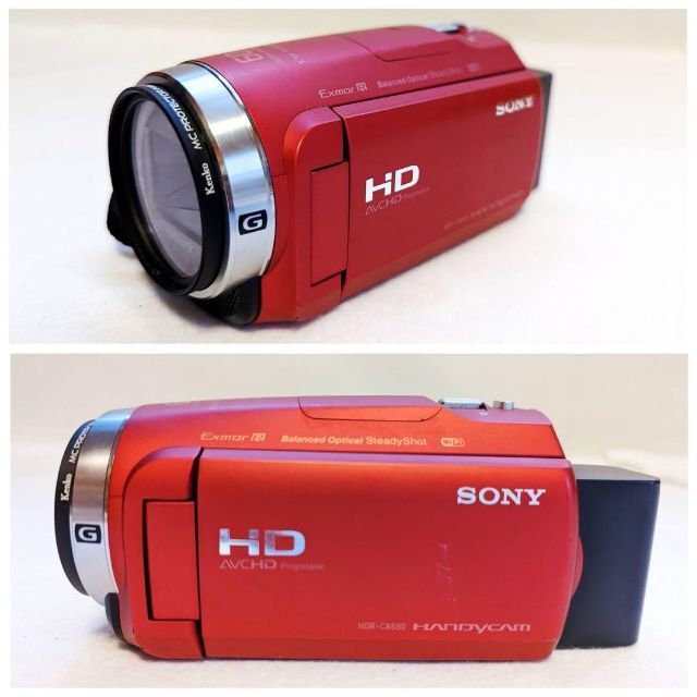 ソニー ビデオカメラ Handycam HDR-CX680 レッド