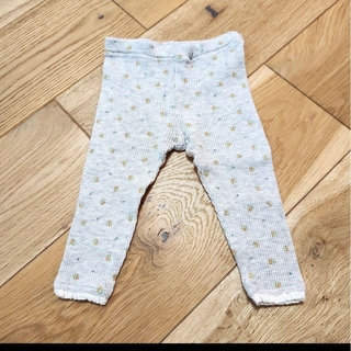 ニシマツヤ(西松屋)のベビー 子供服 レギンス パンツ ズボン 9分丈 80サイズ グレー 花柄(パンツ)