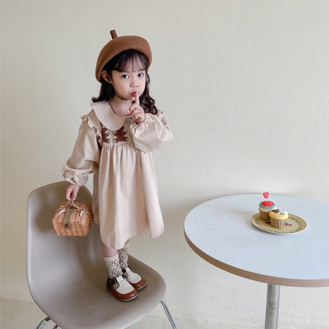 韓国子供服　 可愛らしい　女の子　くまちゃん　ワンピース キッズ/ベビー/マタニティのキッズ服女の子用(90cm~)(ワンピース)の商品写真