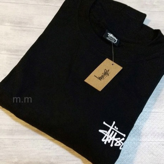 ステューシー メンズ レディース Tシャツ 半袖 ベーシック 黒 XL - T