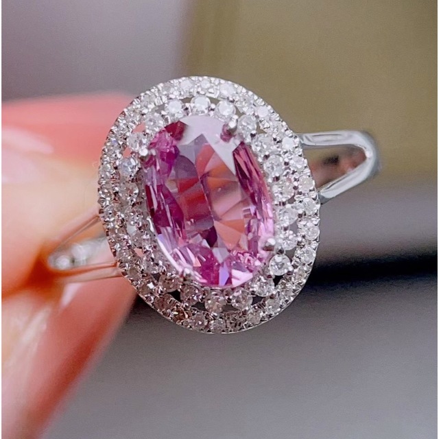 世界的に有名な 天然 パパラチアサファイア ダイヤ リング1.08ct k18