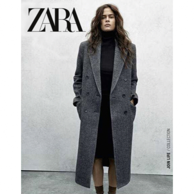 ZARA(ザラ)の【ZARA 】ザラ　ウールブレンド　ロングチェスターコート レディースのジャケット/アウター(チェスターコート)の商品写真