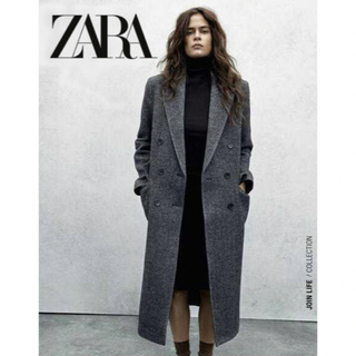 ザラ(ZARA)の【ZARA 】ザラ　ウールブレンド　ロングチェスターコート(チェスターコート)