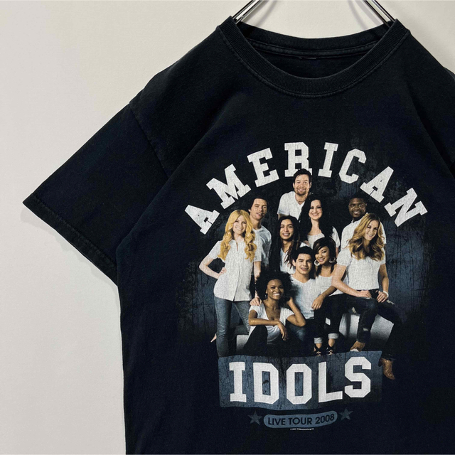 アメリカン・アイドル　ツアーTシャツ 2008 古着ブラック　バンドT idol メンズのトップス(Tシャツ/カットソー(半袖/袖なし))の商品写真