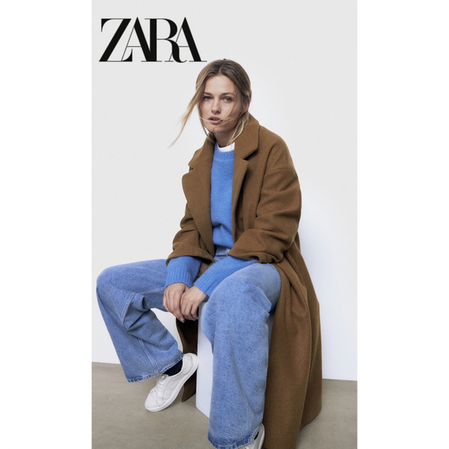 ZARA(ザラ)の【ZARA】 ザラ　美品　オーバーサイズ　チェスターコート　ロングコート レディースのジャケット/アウター(チェスターコート)の商品写真