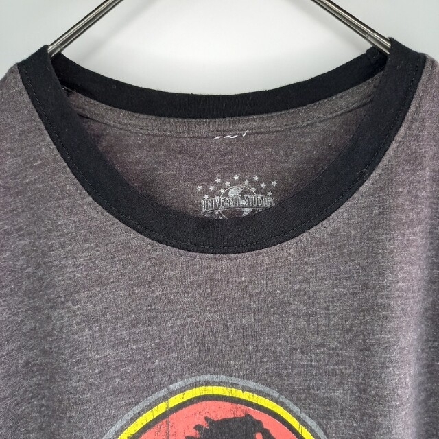 USJ - ジュラシックパーク クルーネック リンガーTシャツ グレー USJ - ジュラシックパーク クルーネック リンガーTシャツ グレー