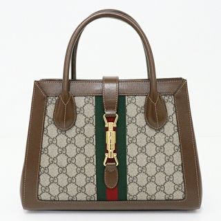 ルイヴィトン(LOUIS VUITTON)のGUCCI グッチ ジャッキー 1961 ミディアム トートバッグ 2WAYバッグ ハンドバッグ ショルダーバッグ GGスプリームキャンバス レザー 649016  ベージュ エボニー ブラウン レッド グリーン ゴールド金具 未使用品(その他)