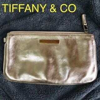 ティファニー(Tiffany & Co.)の未使用 TIFFANY レザー ゴールド ポーチ(ポーチ)