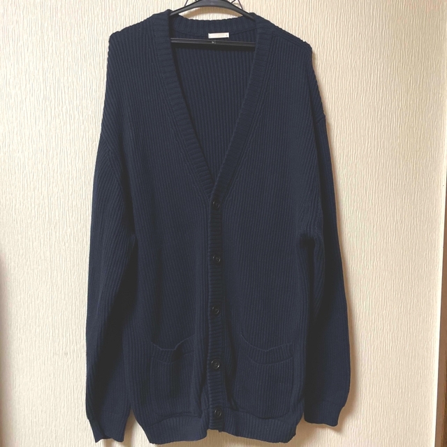 GU メンズ ロングカーディガン Lサイズ ネイビー | フリマアプリ ラクマ