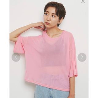 アンティローザ(Auntie Rosa)の大SALE！新品未使用＊シアーカラーメッシュTシャツ！(Tシャツ(半袖/袖なし))